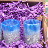Blue & Silver Shot Glasses